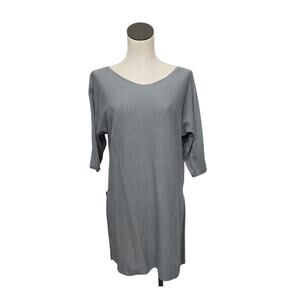 Peruvian Connection‎ Tunic Top Womens Size Small Grey Pima Cotton Linen Knit